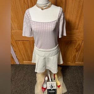 Ann Taylor Purple Gingham Design Top